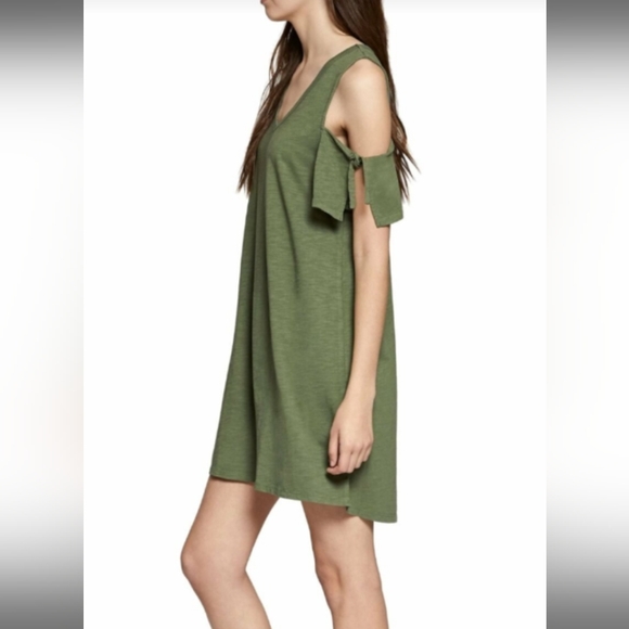SANCTUARY Lakeside Cold-shoulder  Tie Dress  Green  XS - Picture 2 of 10